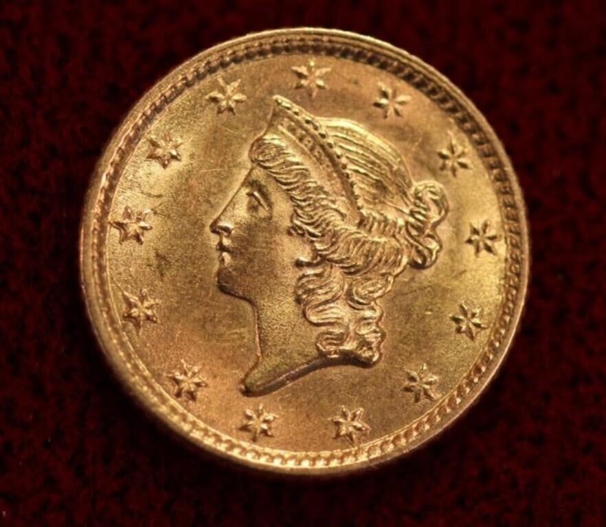 1854 Gold Dollar Type 1 UNC