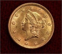 1854 Gold Dollar Type 1 UNC