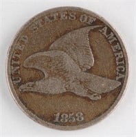 1858 US FLYING EAGLE ONE CENT COIN
