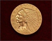 1914 Gold Indian $ 2 1/2 Rim Nick