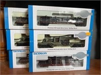 6 Bachmann silver series HO scale trains