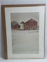 Winter Barn Print By Donald F. Hilderbrandt