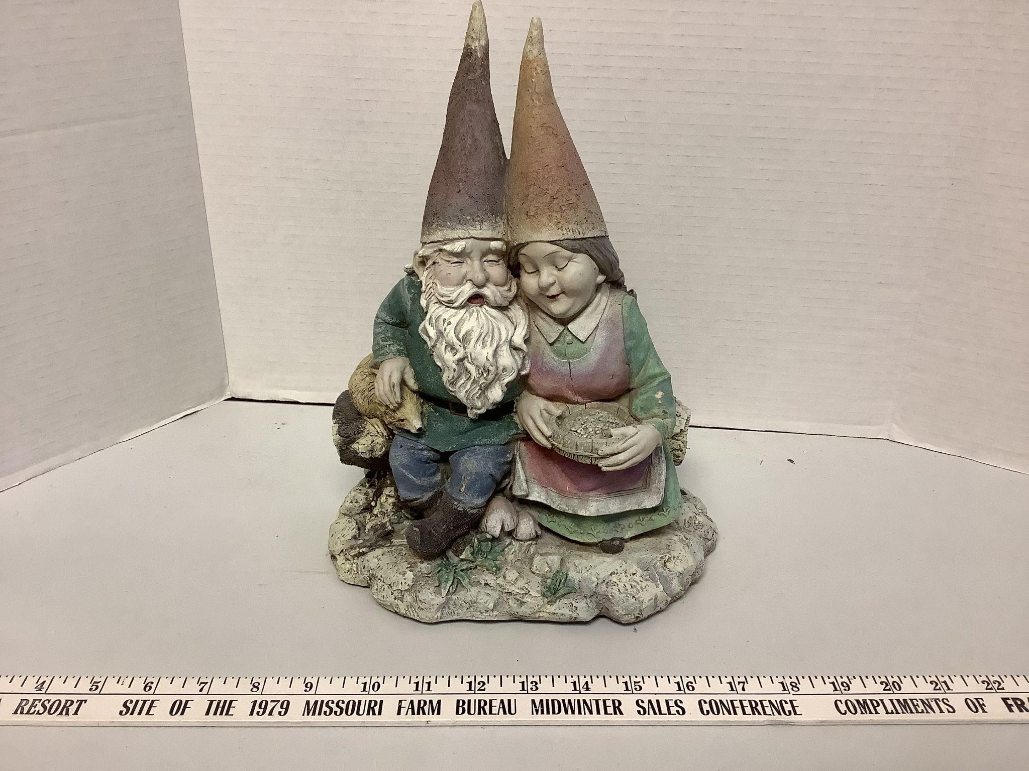 gnome couple yard ornament