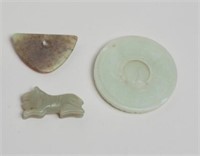 THREE 19 TH Carved Jade Ornaments