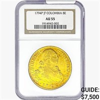 1794P .7615oz. Gold JF Colombia 8 Escudos NGC