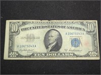 1953-A $10 Silver Certificate US paper money