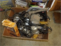 BOX OF OLD CORDED TOOLS SELLING AS IS