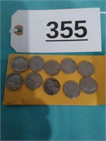 10 Assorted Jefferson Nickels