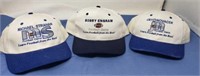 Three football camp caps, Michael Strahan, Bobby