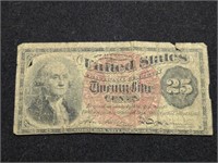 1863 25 Cents US Fractional Currency