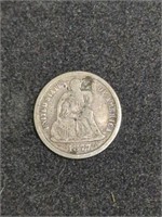 1877-CC Seated Liberty Silver Dime