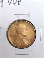 1909-VDB Lincoln Wheat Cent Penny coin marked AU