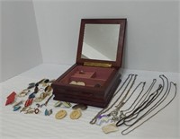 Vintage Costume Jewelry & Box