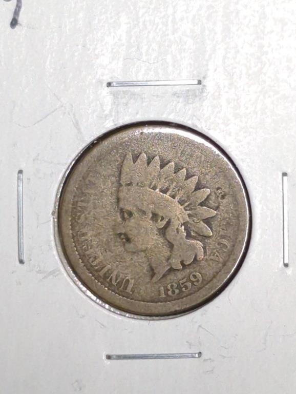 1859 Indian Head Penny marked Good