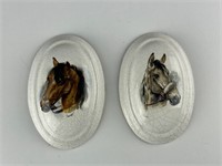 Vintage Horse Head wall plaques signed
