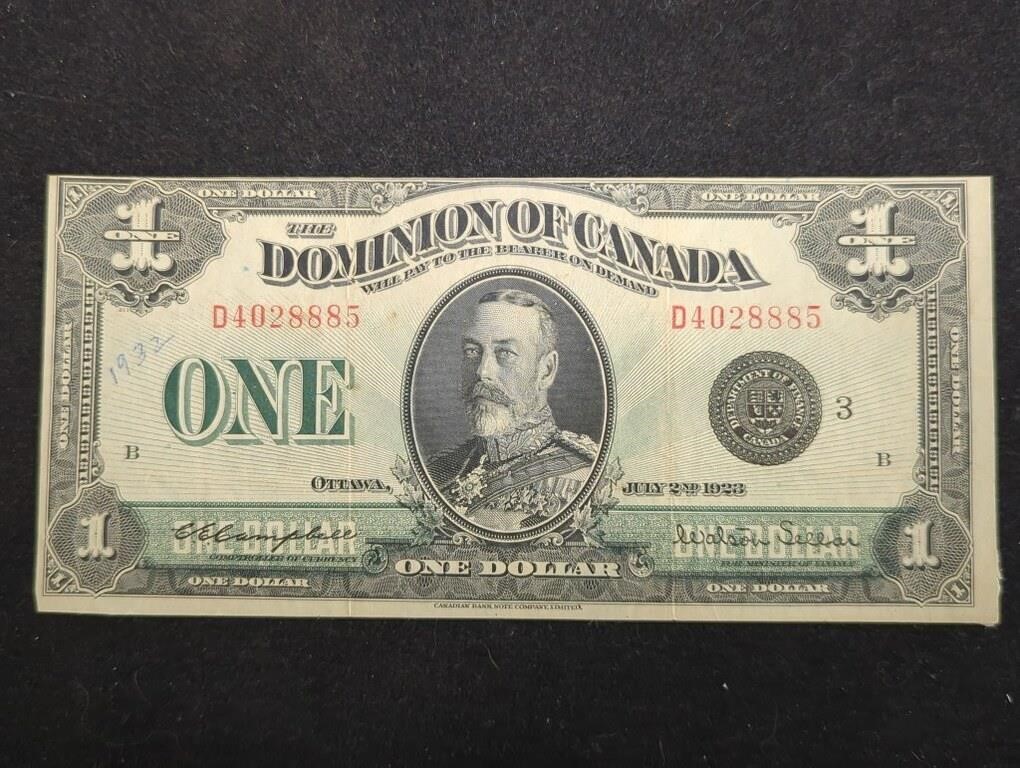 1923 $1 Canada Oversized Paper money