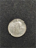1918-S Standing Liberty Silver Quarter marked AU