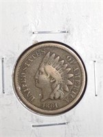 1861 Indian Head Penny Coin marked VG / Fine