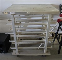 STAINLESS PROOFING RACK ON WHEELS