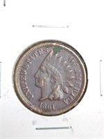 1861 Indian Head Penny Coin marked VF details,