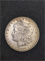 1890-O Morgan Silver Dollar marked AU