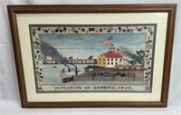 'Situation of America' 1848 Framed Print Large
