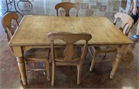 MAPLE DINING TABLE, 4 CHAIRS
