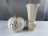 Lenox China vase and pumpkin