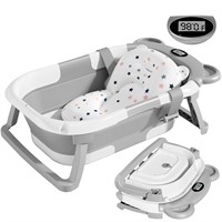 Collapsible Baby Bathtub w/ Real-time Temp Monitor