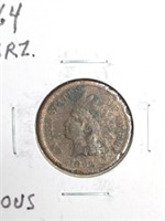 1864 Bronze Indian Head Penny Coin marked VF