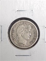 1910 Barber Silver Dime coin marked XF