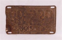 1942 Illinois embossed metal license plate