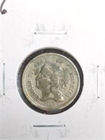 1866 Nickel Three Cent marked VF