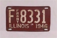 1946 Illinois embossed metal license plate