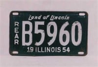 1954 Illinois embossed metal license plate