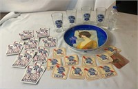 Pabst Blue Ribbon Tray , glasses and more