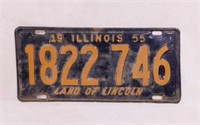 1955 Illinois embossed metal license plate