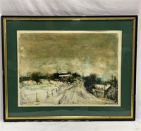 Original Watercolor Painting of Snow-Covered
