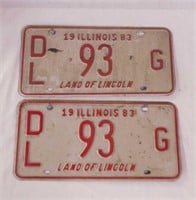 Two 1983 Illinois embossed metal dealer license