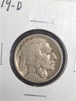 1919-D Buffalo Nickel marked VG