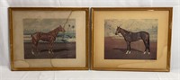 2 Framed Race Horse Prints by Allen Brewer Jr.