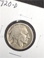 1920-D Buffalo Nickel Coin marked Good