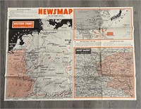 Vintage NewsMap Armed Services 284th wk of War Map