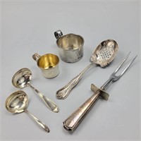 6 Pieces Antique Sterling Silver.