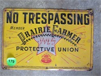 Metal Prairie Farmer sign