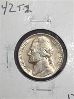 1942 Jefferson Silver War Nickel marked