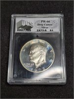 Silver 1972-S Eisenhower Dollar coin PR66 Deep