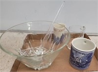 PUNCH BOWL, MUGS