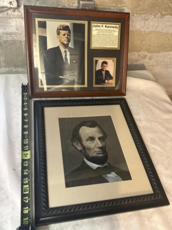 Framed John F. Kennedy, Abraham Lincoln