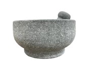 8.5IN MARBLE DOUBLE SIDED MORTAR AND PESTLE $69